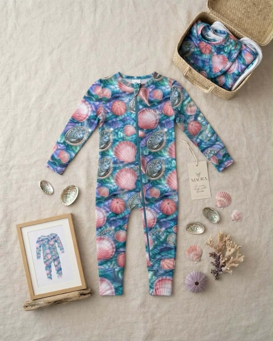 PRE-ORDER 24 NOVEMBER: PAUA BAMBOO ONESIE Uira
