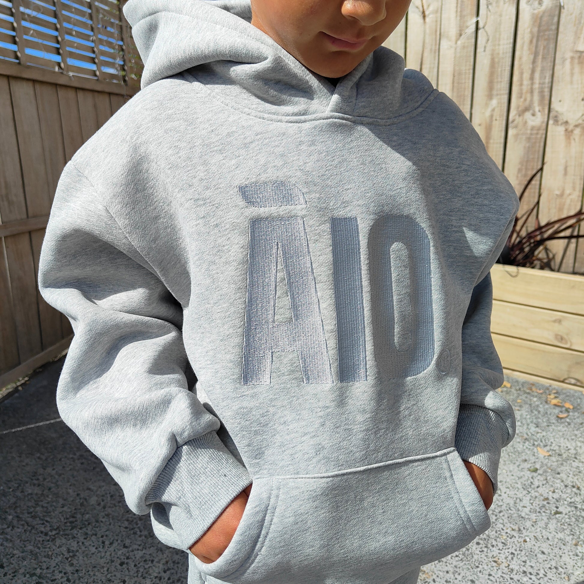 Light Grey Kids Tracksuit Set naturallyaio